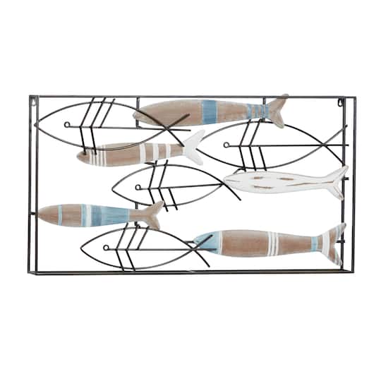 Black Metal Coastal Wall Decor 21" x 39" x 2"